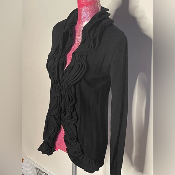 Ruffled front cardigan sweater - Picture 3 of 7